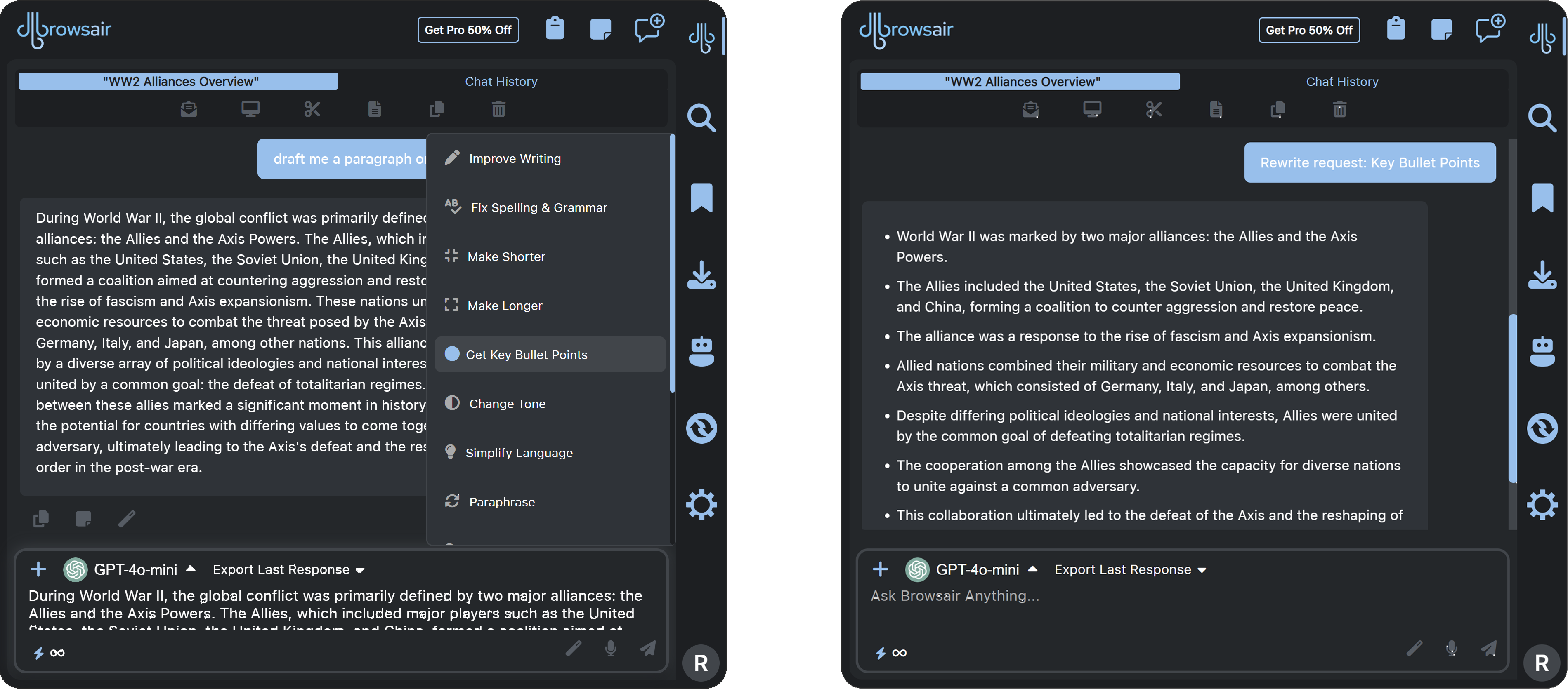 Get key bullet points from text from any webpage